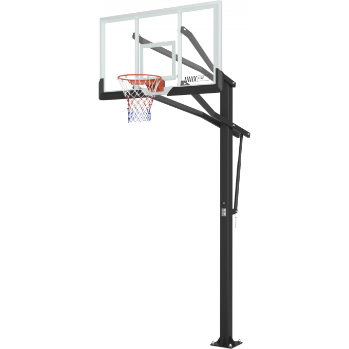 Баскетбольная стойка стационарная UNIX LINE B-STAND-TG PRO 72"x42" R45 H230-305 см BSTSSTPR305_72TGBK Баскетбольная стойка стационарная UNIX LINE B-STAND-TG PRO 72"x42" R45 H230-305 см BSTSSTPR305_72TGBK
