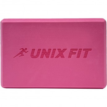 Блок для йоги и фитнеса UNIX FIT (200 г) 23 х 15 х 7 см, 1 шт, розовый