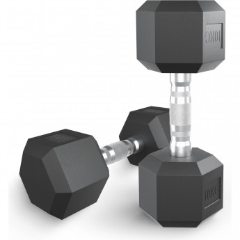 Гантель гексагональная UNIX FIT обрезиненная 10 кг Гантель гексагональная UNIX FIT обрезиненная 10 кг