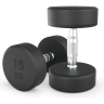 Гантель круглая UNIX FIT PRO обрезиненная 15 кг DBRND15PBKx2