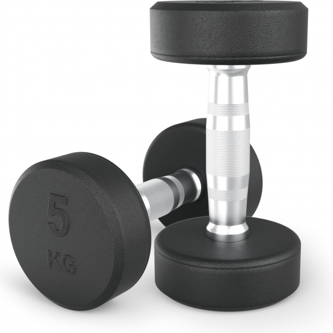 Гантель круглая UNIX FIT PRO обрезиненная 5 кг DBRND5PBKx2 Гантель круглая UNIX FIT PRO обрезиненная 5 кг DBRND5PBKx2