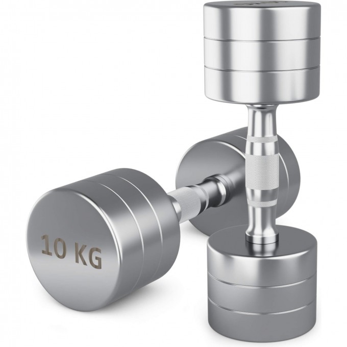 Гантель UNIX FIT PRO круглая хромированная 10 кг, 2 шт. DBRND10PCEx2 Гантель UNIX FIT PRO круглая хромированная 10 кг, 2 шт. DBRND10PCEx2