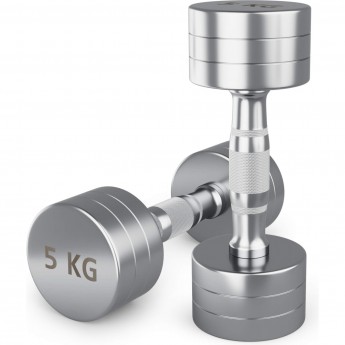 Гантель UNIX FIT PRO круглая хромированная 5 кг, 2 шт. Гантель UNIX FIT PRO круглая хромированная 5 кг, 2 шт.