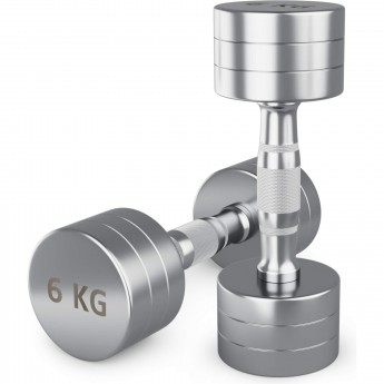 Гантель UNIX FIT PRO круглая хромированная 6 кг, 2 шт. Гантель UNIX FIT PRO круглая хромированная 6 кг, 2 шт.