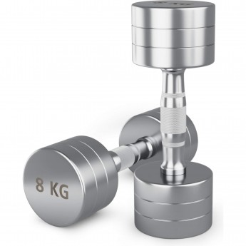 Гантель UNIX FIT PRO круглая хромированная 8 кг, 2 шт. Гантель UNIX FIT PRO круглая хромированная 8 кг, 2 шт.
