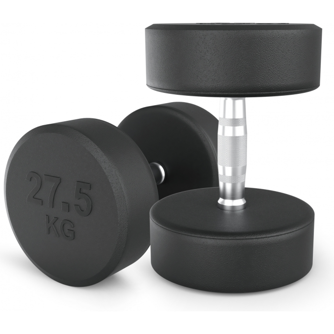 Гантель UNIX FIT PRO круглая обрезиненная 27,5 кг, 2 шт. DBRND27_5PBKx2