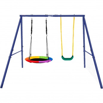 Качели уличные с воротами UNIX KIDS двойные 80+40 см Color