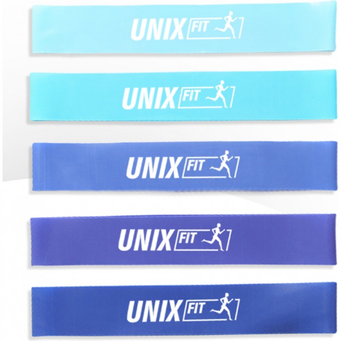 Резинки для фитнеса UNIX FIT 5 цветов, синий LBU5PCSBE